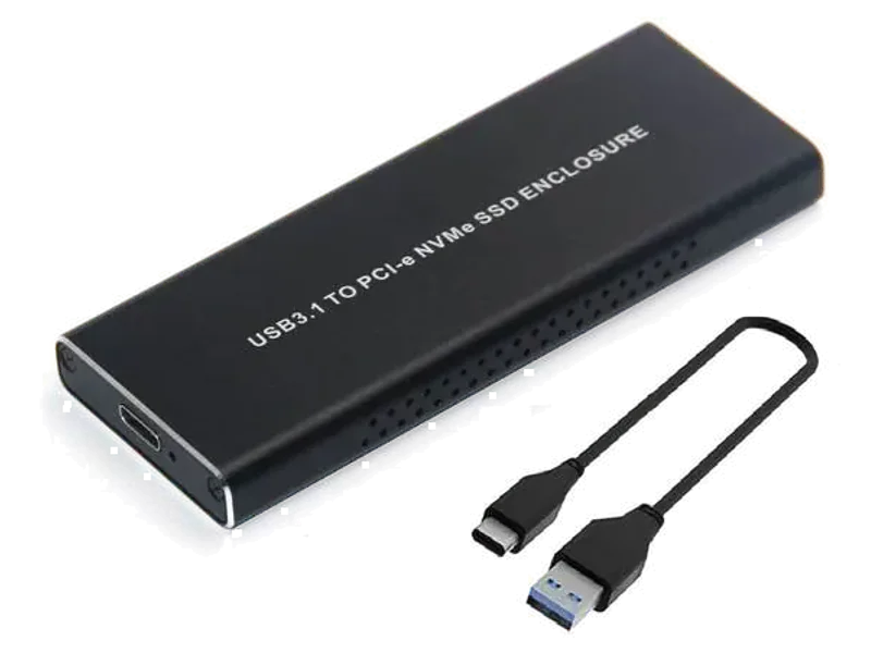 microware SSD Enclosure External, Portable External Hard Disk Driver, USB 3.1 Gen 2 Interface with Up to 10 Gbps Data Transfer Speed Fits Only for NVMe PCI-E M2 M-Key 2242/2260/2280 Size (NVMe-SSD-CASE) 4 inch Shock Resistant SSD Enclosure External