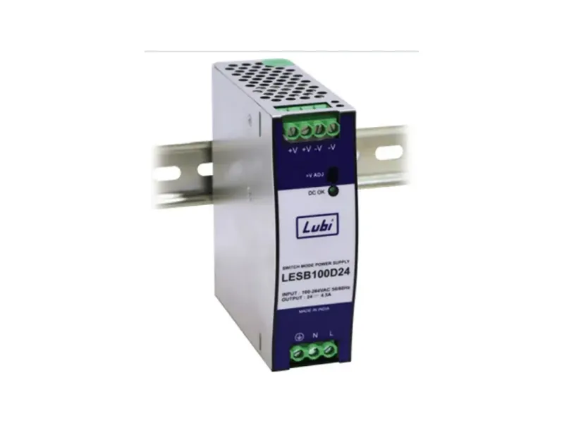 LUBI Switch Mode Power Supply Din Rail Mount 24 V Single Output 4.5 Amp, LESB100D24 100 Watts Computer PSU with 0 SATA Cables
