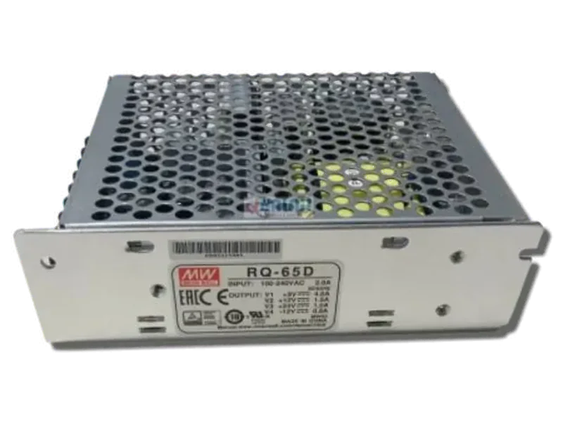 Mean Well Quad power supply,65 Watt, RQ-65D, 5V/4A 12V/1.5A 24V/1A -12V/0.5A, panel mount 65 Watts Computer PSU with 0 SATA Cables