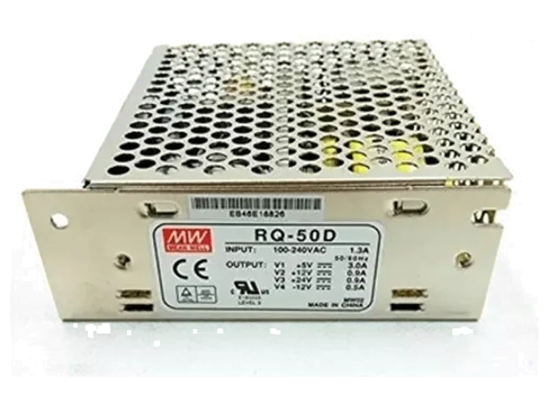 Mean Well SMPS, 5V/3A 12V/0.9A 24V/0.9A -12V/0.5A, RQ-50D, panel mount Quad Power Supply 50 Watts Computer PSU with 0 SATA Cables