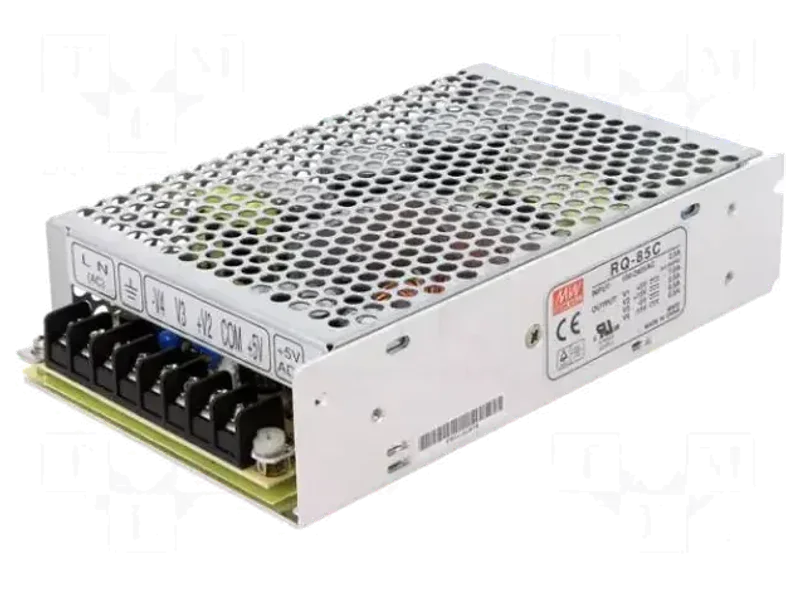 Mean Well Quad power supply,85 Watt, RQ-85C, 5V7A 15V2.5A -5V0.5A -15V0.5A, panel mount 85 Watts Computer PSU with 0 SATA Cables