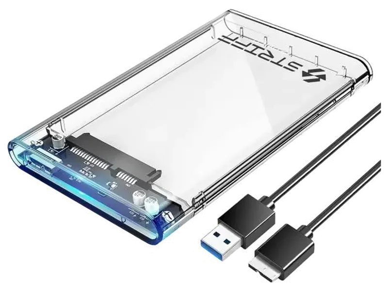 STRIFF 2.5" SATA SSD Enclosure Case USB-C 3.1, Tool-Free, 6Gbps, Up to 1TB 2.5 inch Shock Resistant SSD Enclosure