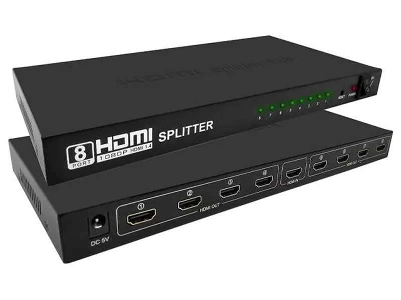microware TV-out Cable 1x8 HDMI-Compatible Converter Adapter HDMI-Compatible Splitter Audio Converter for HDTV Computer PS4 DLP Xbox Camera Projector