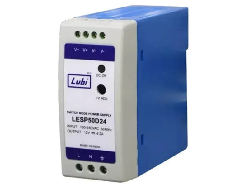 LUBI Switch Mode Power Supply Din Rail Mount 24 V Single Output 2.2 Amp, LESP50D24 50 Watts Computer PSU with 0 SATA Cables