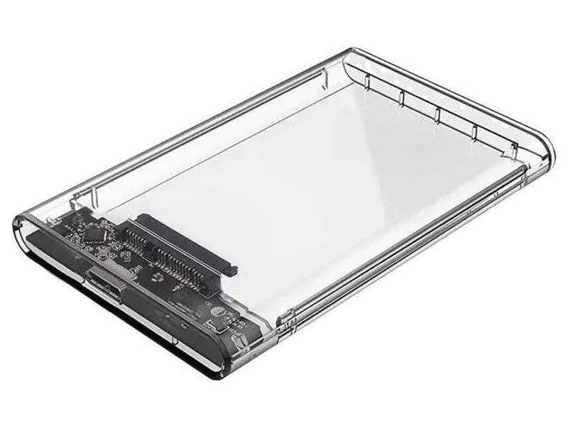 Sancy Transparent USB 3.0 to SATA Hard Drive Enclosure – Tool-Free External Case 2.5 inch Shock Resistant Fast Transfer Speed Up to 5 Gbps & Up to 4TB Storage Capacity 2.5 SATA SSD HDD