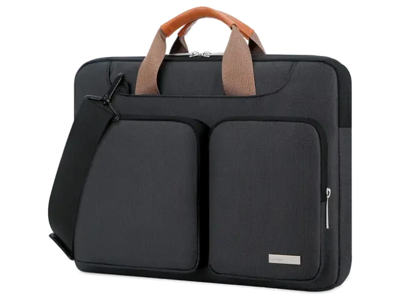 Lacdo 360° Protective Laptop Shoulder Bag, 16 inch Laptop Sleeve Case for 15.6 inch Acer HP Lenovo Dell ASUS Laptop, 16" New Pro M4/M3/M2/M1 Pro/Max A3403 A3186 2024-2019 Computer Bag, Black