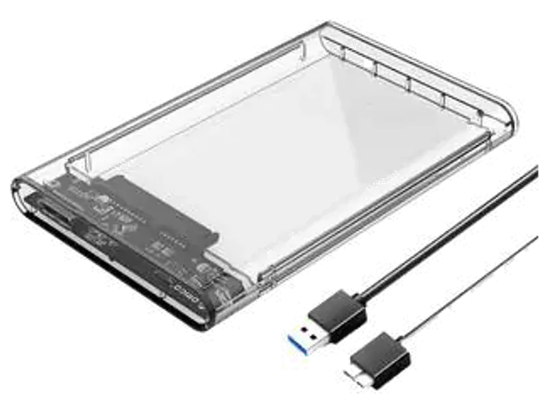 BlackBoost SATA to USB 3.1 Tool-Free Clear External Hard Drive Enclosure 2.5 inch Shock Resistant HDD ...