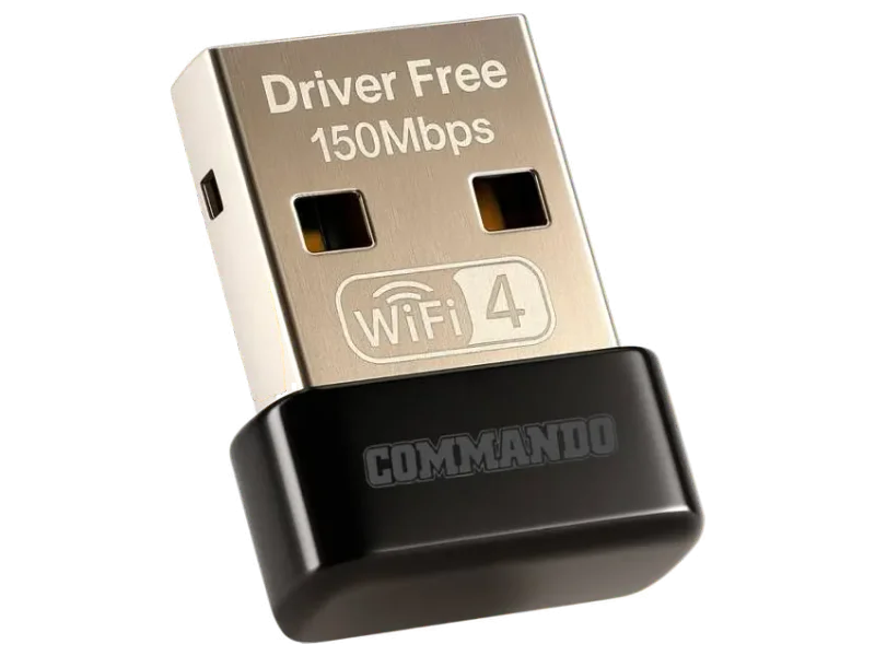 commando Wireless Dongle for Desktop Laptop Plug & Play Driver-Free USB Adapter