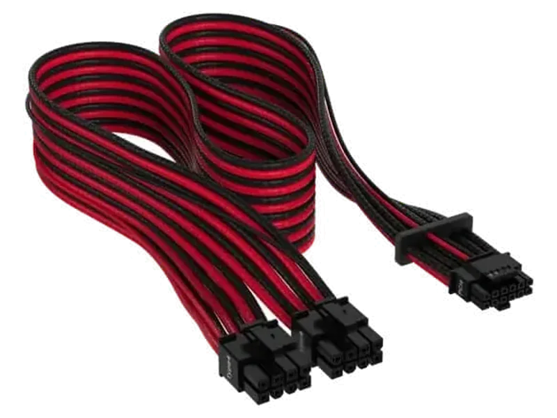 Corsair Premium Individually Sleeved 600W PCIe 5.0 Power Cable (12+4pin) (Red/Black)
