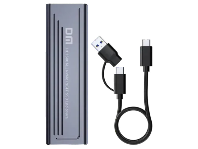 DMSSDNVMeNGFF M.2 NVMe and NGFF SSD External Enclosure, USB 3.0 4 inch EXTERNAL SSD ENCLOSURE