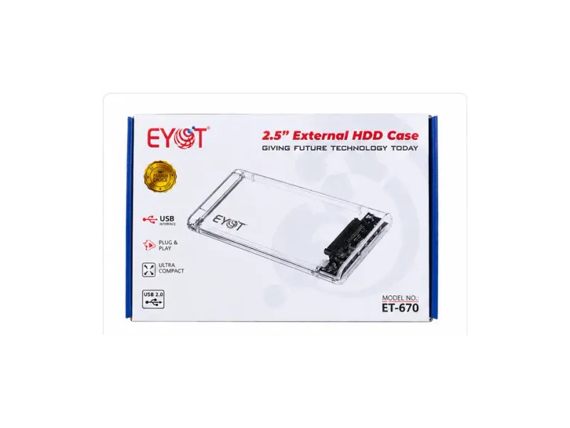 Eyot 2.5" EXTERNAL HDD CASE 2.5 inch Shock Resistant USB 2.0