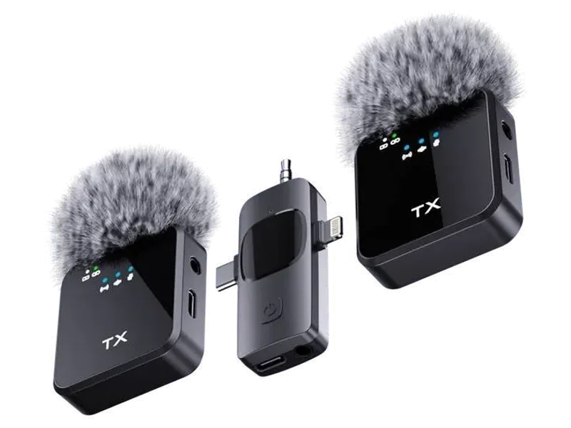 Good One F11-2 Dual Condenser Microphone Wireless Lavalier Mic With Wind Sleeve Microphone