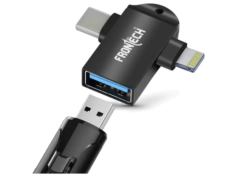 Frontech 2 in 1 Lightning OTG, Type C - USB OTG Converter, USB 3.0, Backwards Compatible USB Adapter