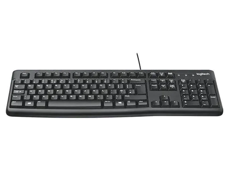 Logitech Wired Keyboard Wired USB Standard Desktop Keyboard Compatible with Desktop, Laptop, Mac stand support,K120