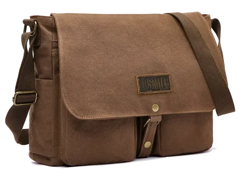 LOSMILE 15.6" Laptop Shoulder Bag, Men's Messenger Bags, Vintage Canvas Bag for School and Work, Satchel Bags, Large Size.