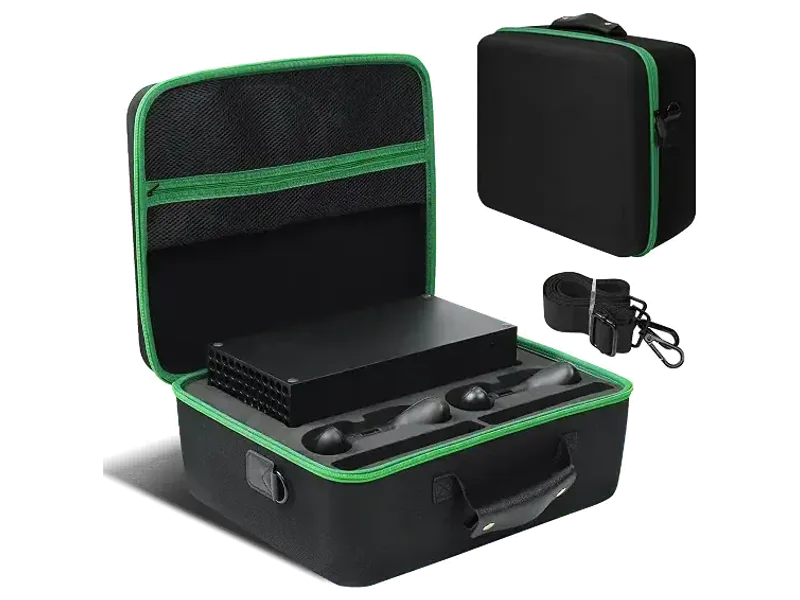 LVKAYCE Hard Carrying Case Compatible with Xbox Series X, Protective Travel bag for Xbox Series X Console, Controllers, Cables and Other Accessories, black, Xbox Series X Carry Bag