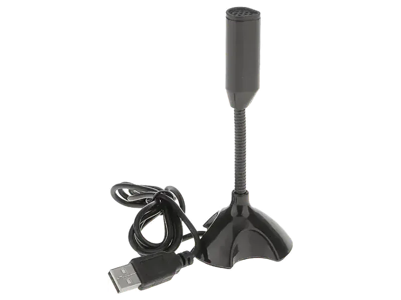 Baoblaze Cables Kart USB Stand Mini Desktop Studio Speech Microphone Mic For PC Laptop Notebook