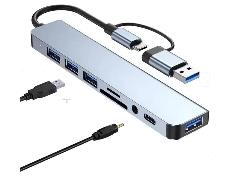 THE MOBILE POINT 8-in-1 Docking Station/Hub USB Adapter