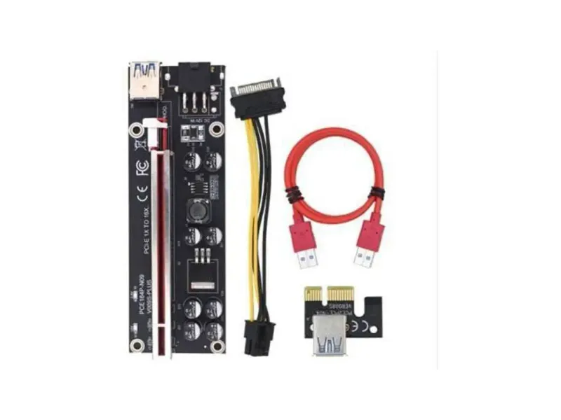 Xsentuals STC PCIe Riser Adapter VER 009S Plus PCI-E 16x to 1x 60 cm USB 3.0 Extension Cable and 4 Pin 6 PinB-SATA Power -Ethereum Mining ETH GDDR4 16 GB NVIDIA Chipset 64 bit 120 MHz Graphics Card
