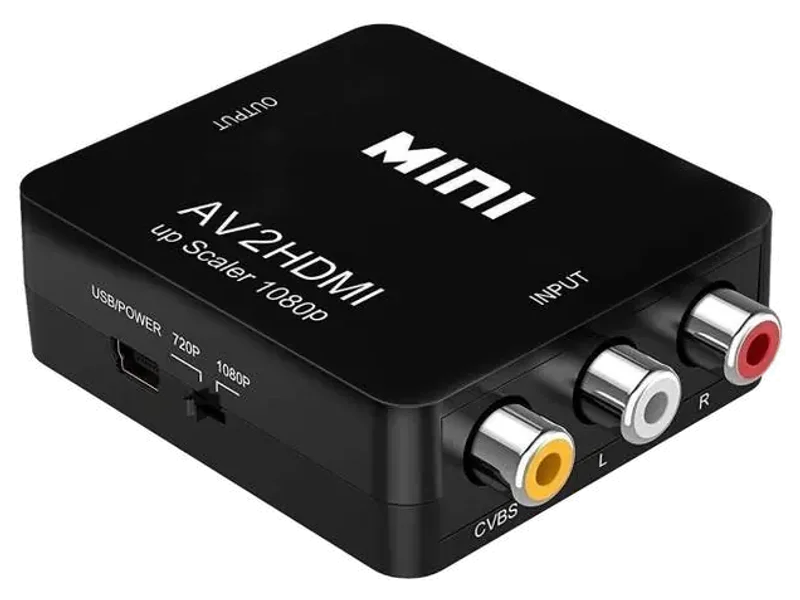 RyzCare TV-out Cable AV to HDMI Converter, RCA to HDMI Adapter, Composite CVBS Video Audio Support