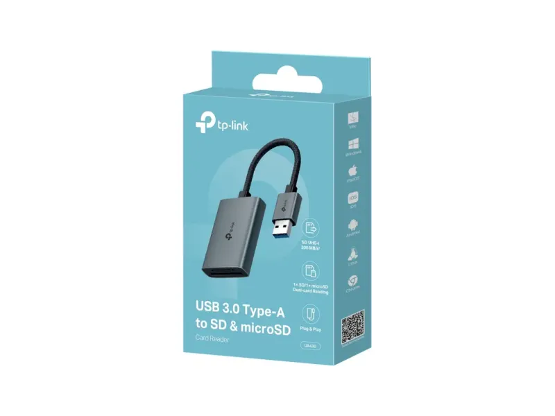 TP-Link UA430 USB 3.0 Type-A to SD & microSD 3.0 Card Reader USB Adapter