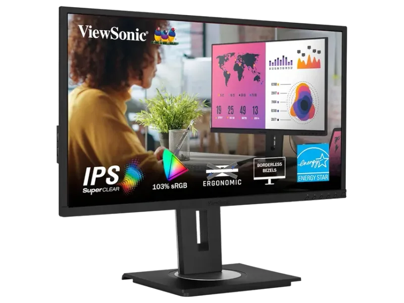 VIEWSONIC VG2448 60.96 CM (24") FULL HD IPS PROFESSIONAL MONITOR| DUAL SPEAKERS| HIGHT ADJUSTABLE | TILT,PIVORT,SWIVEL |USB HUB, DP, HDMI, VGA | SRGB104%, VDISPLAY MANAGER