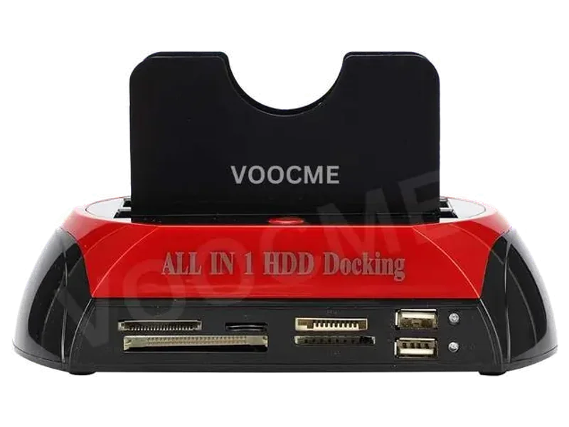 VOOCME Hard Drive Docking Station, All in 1 USB 2.0 to SATA IDE Dual Slots HDD Reader 2.5 inch Shock Resistant Hard Drive Docking Station, All in 1 USB 2.0 to SATA IDE Dual Slots