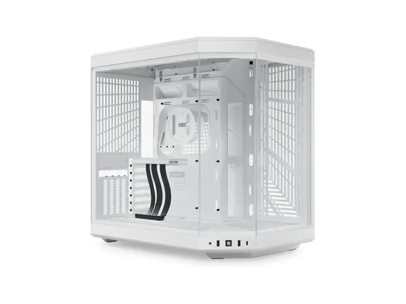 Hyte Y70 Upgraded Modern Aesthetic Dual Chamber Panoramic Tempered Glass Mid-Tower ATX Computer Gaming Case with PCIE 4.0 Riser Cable Included | Snow White (CS-HYTE-Y70-WW)