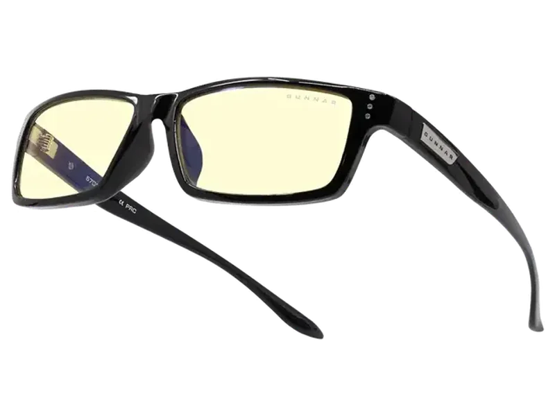 Gunnar Optiks RIO-00101 Riot Computer Glasses, Block Blue Light, Anti-Glare, Minimize Digital Eye Strain, Prevent Headaches, Reduce Eye Fatigue and Sleep Better, Onyx/Amber