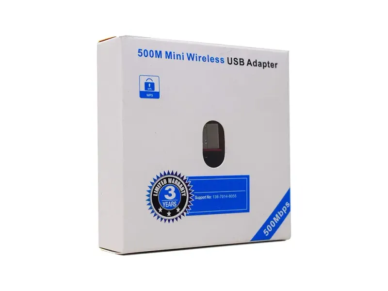 PremiumAV 500Mbps Mini Wireless USB Adapter Dongle for Laptop PC Mac Chromebook 802.11b/g/n High-Speed Wi-Fi Network Black