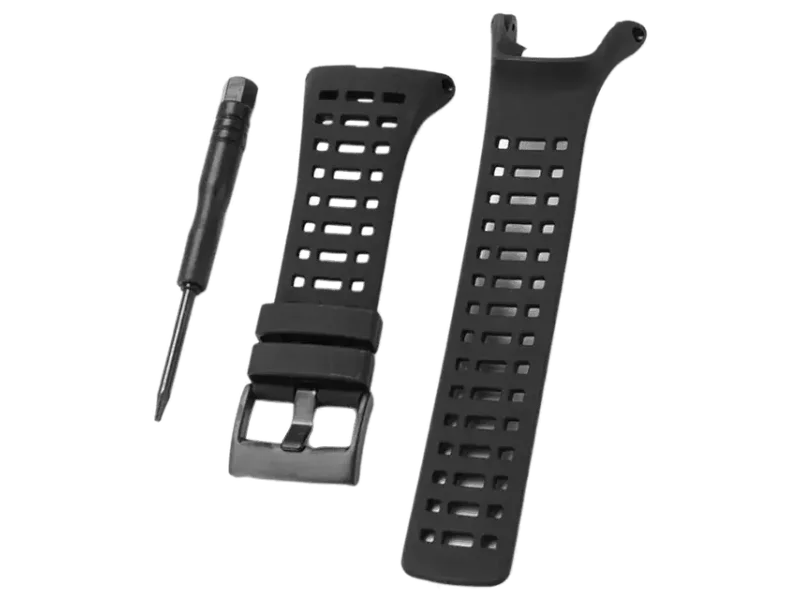 MILAAN 23mm Replacement Black Silicone Rubber Watch Band Strap for Suunto Ambit