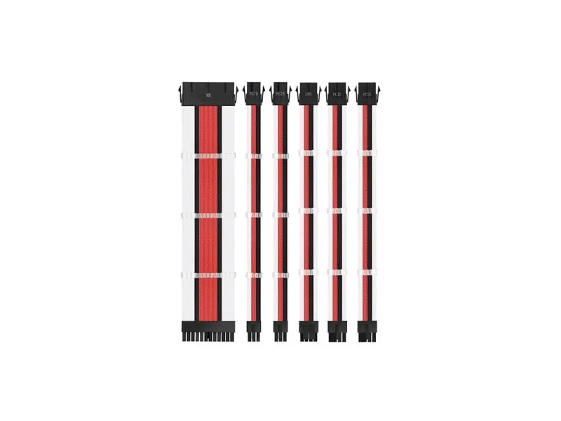 ANT ESPORTS MOD Cable White & Black & Red Cable set 3combs 30cm 16AWG