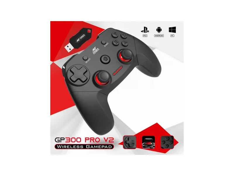 ANT Esports GP300 Pro V2 Wireless Game Pad - Black (ETA-SD-20190702423)
