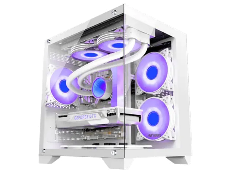 Ant Esports Crystal Z2 ARGB White M-ATX Mid-Tower Case