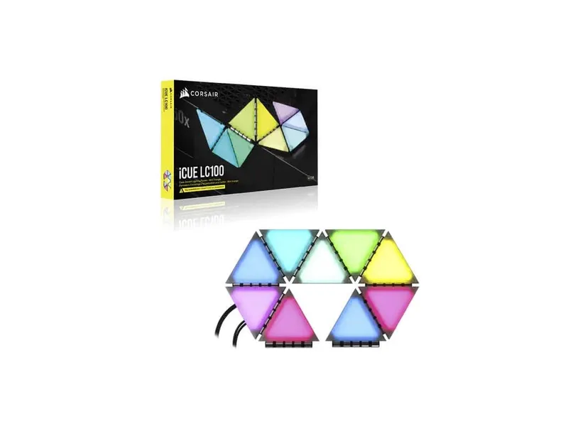 CORSAIR ICUE LC100 Mini Triangle Case Accent RGB Lighting Panels (9x Tile Expansion Kit)