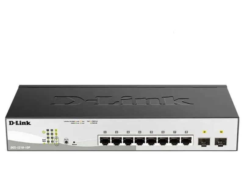 DLINK DGS-1210-10P 8-PORT 10/100/1000M POE WITH 2 COMBO SFP PORTS WEB SMART SWITCH