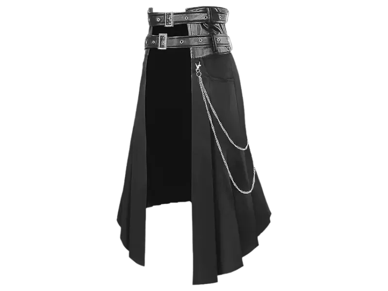 ECOMISTIQ® Mens Punk Skirt Black Adjustable Waist Belt Male Steampunk Daily Half M| Pants| Clothing |Clothing Shoes & Accessories