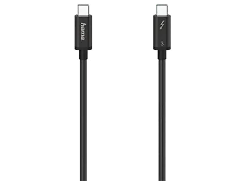 Hama 200660 USB-C Thunderbolt-3 Cable 40 Gbit/s 5A 100W Ultra-HD 5K 0.50m Cable