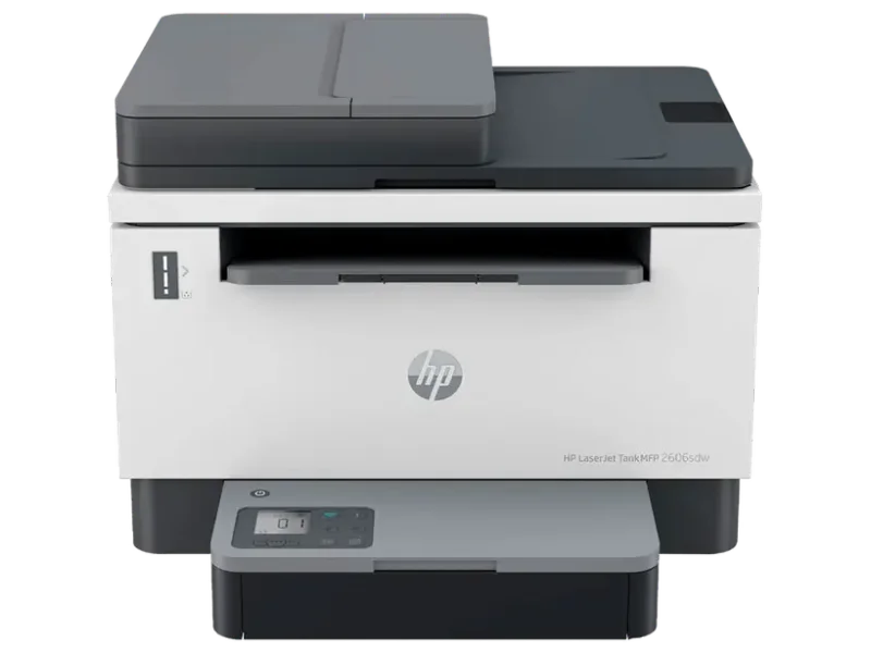 HP LASERJET TANK MFP 2606SDW, WIRELESS, PRINT, COPY, SCAN, 40-SHEET ADF, HI-SPEED USB 2.0, ETHERNET, BLUETOOTH LE, UP TO 22 PPM, 250-SHEET INPUT TRAY, 1-YEAR WARRANTY, BLACK AND WHITE, 381U2A