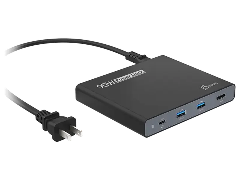 J5CREATE 90W BUILT-IN USB-C TRAVEL DOCK