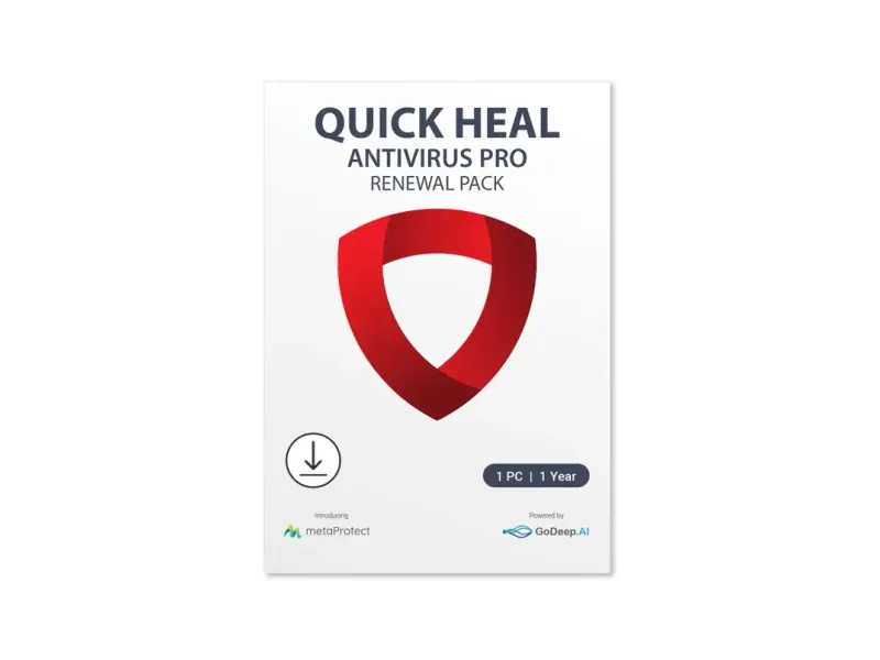 QUICK HEAL Renewal 1 PC PC 1 Year Anti-virus Compatible with Windows (Email Delivery - No CD)