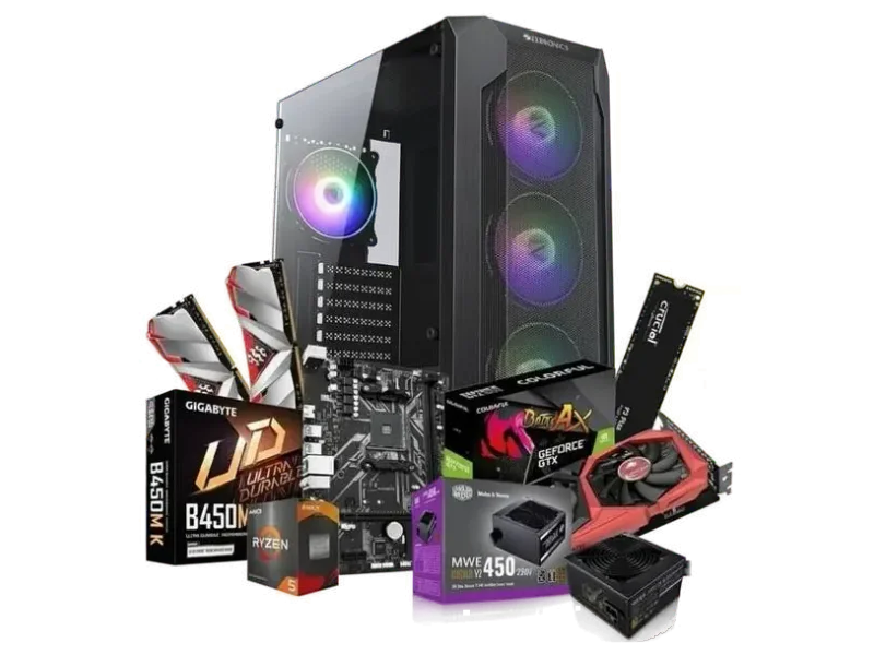 EKTECH Ryzen 5 5600X RX580 Gaming PC AMD Ryzen 5 5600X (16 GB RAM/AMD Radeon RX 580 Graphics/1 TB Hard Disk/500 GB SSD Capacity/Windows 11 Pro/8 GB Graphics Memory) Gaming Tower