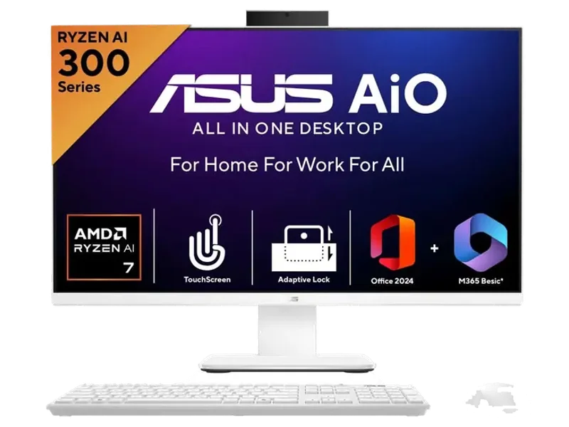 ASUS AIO, All In One PC, AMD Ryzen AI 7 350 (16GB/1TB/AMD Radeon 860M/68.58 cms (27) FHD Touch/Windows 11 Home/Office Home 2024 + M365 Basic (1 Year Validity)*) VM670KA-WPF004WS