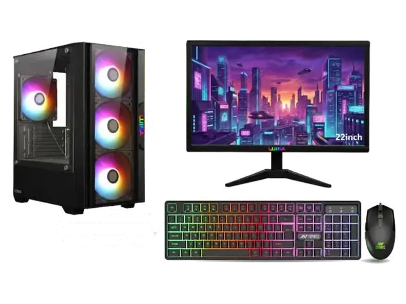 LUISA GAMING CORA G Core i5 (16 GB Unified/500 GB/128 GB SSD/Windows 11 Home/4GB GRAPHIC CARD/22 Inch Screen/CORA G I5-3770-4GB GPU-16GB RAM-128GB SSD-500GB HDD-22IN DISPLAY-KEYBORD MOUSE) with MS Office