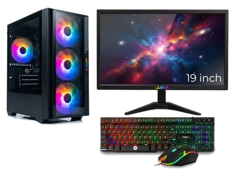 LUISA GAMEING Core i5 (16 GB Unified/500 GB/256 GB SSD/Windows 11 Home/19 Inch Screen/CORA G I5-3770-16GB RAM-256GB SSD-500GB HDD-19IN DISPLAY-RGB KEYBORD MOUSE-WIFI) with MS Office