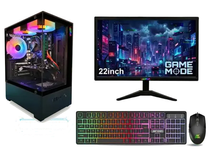LUISA GAMING ICECAP Core i5 (16 GB Unified/500 GB/256 GB SSD/Windows 11 Home/4GB GRAPHIC CARD/22 Inch Screen/Icecap i5-4gb Graphic-16gb Ram-256Gb Ssd-500Gb Hdd-22In Display-Keybord Mouse) with MS Office
