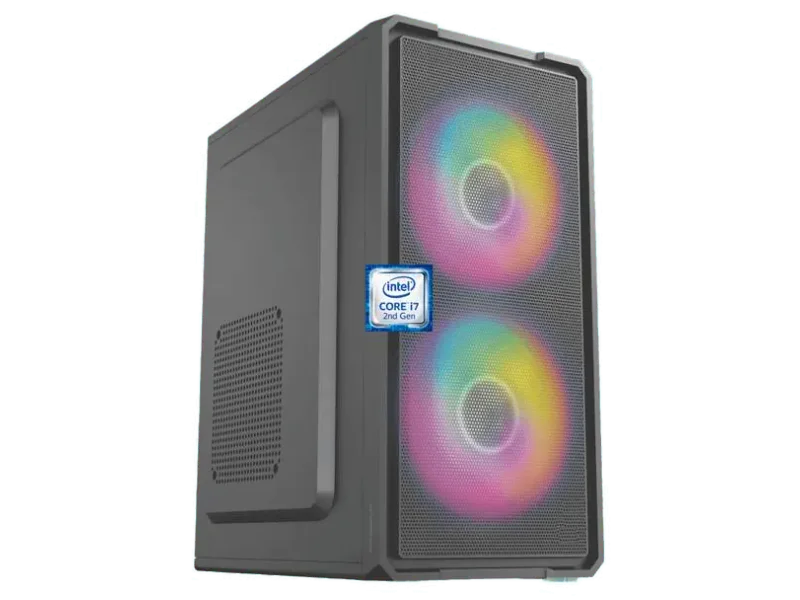 JDS LABCARES Core i7 - 2600 Processor [4 Cores, 8 Threads, 8MB Cache, 3.40 GHz] [AEH-N5] Intel Core i7-2600 Processor | Gaming Computer with RGB Fans (8 GB RAM/Intel® HD Graphics/256 GB SSD Capacity/Windows 11 Pro) Mini Tower with MS Office
