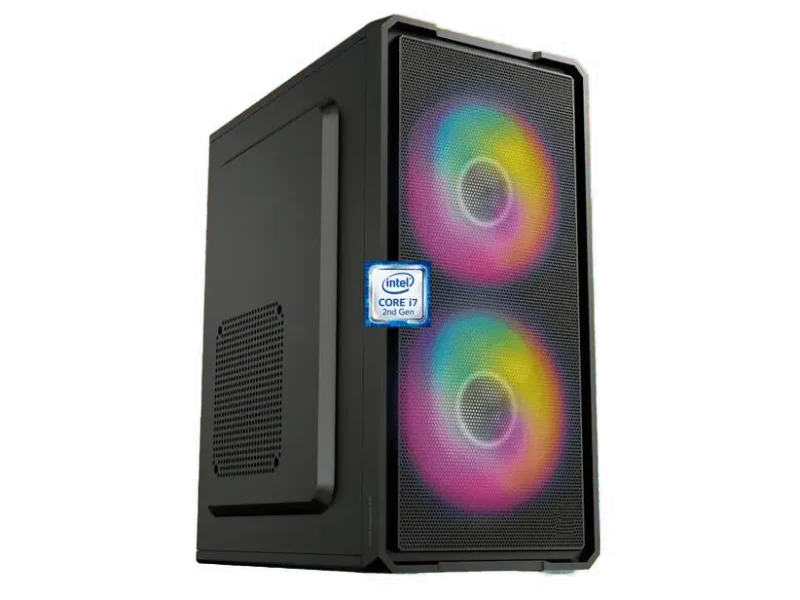 SOFTLINE Core i7 - 2600 Processor [8MB Smart Cache, Up to 3.80 GHz] [JLZ-N5] Intel® Core™ i7-2600 Processor | Gaming PC | Dual RGB Fans (8 GB RAM/Intel® Ultra HD Graphics/256 GB SSD Capacity/Windows 11 Pro) Mini Tower with MS Office