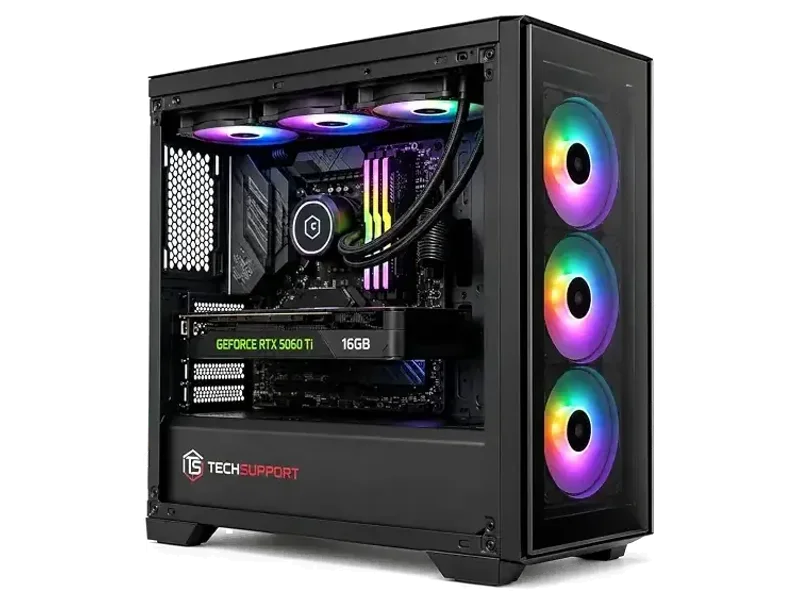 TECHSUPPORT Gaming Desktop pc - Core i7-14th Gen 14900Kf | RTX 5060 8GB DDR7 Graphics |LCD Liquid Cooler | 32GB RAM DDR4 3200MHz|Inbult WiFi |1TB NVME SSD | Gaming Edition