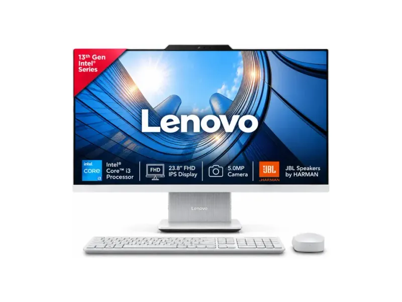 Lenovo IdeaCentre AIO Core i3 (8 GB DDR5/512 GB SSD/Windows 11 Home/23.8 Inch Screen/IdeaCentre AIO 24IRH9) with MS Office